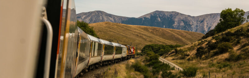 Train in mountainous area