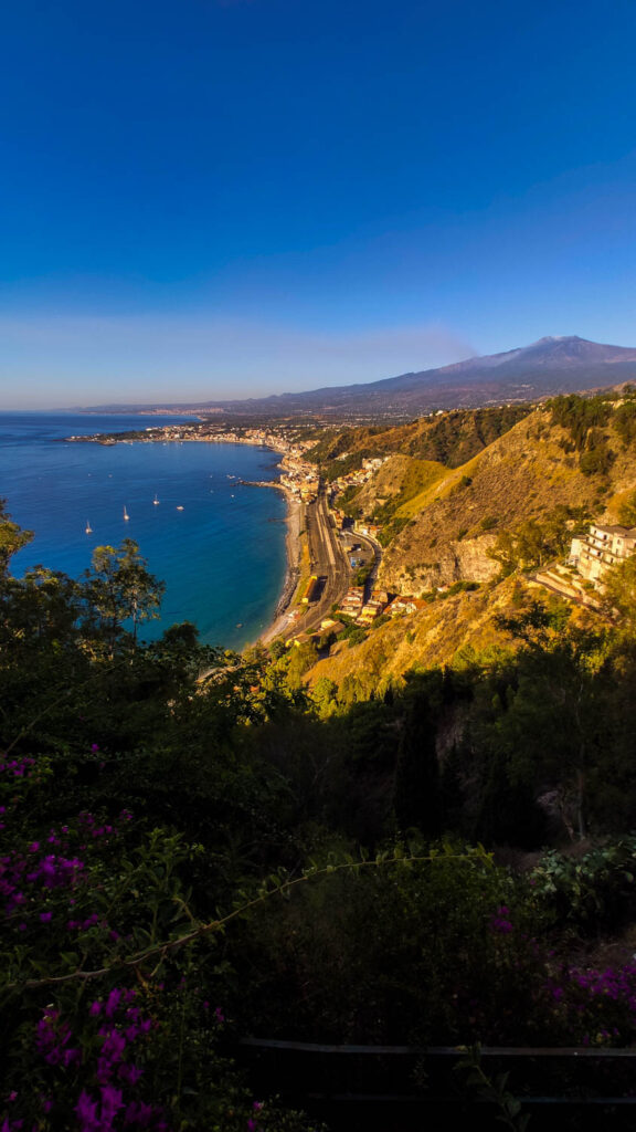 View of the sea and Etna from Villa Communale