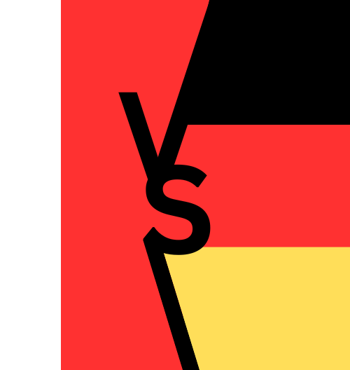 Italian and German flag divided by V and S