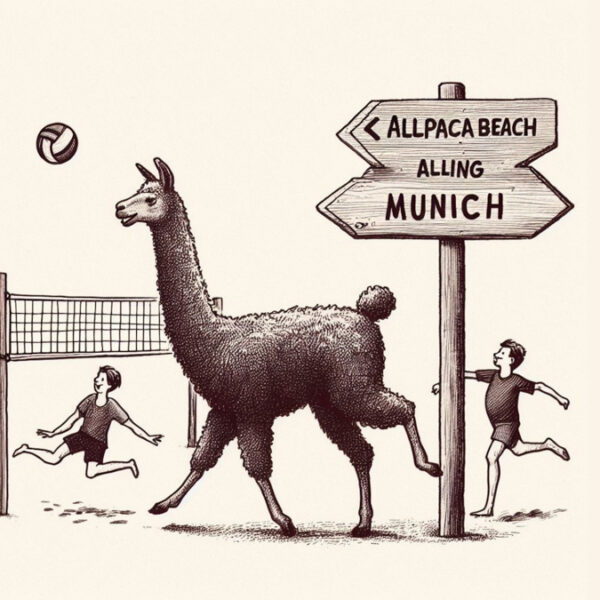 A beach flirt with alpacas near Munich